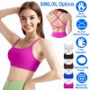 Women Cross Back Sport Bras Padded Strappyòop Open Back Low Impact Bras Sexy©tness!nk Tops with Removable Pads Thin Straps for Gym Yoga Workout