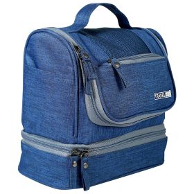 Travel Toiletry Bag Cosmetics Organizer Bag Hanging Wash Bag Waterproof Case w/ Handstrap (Option: HangTravelBagBLU)