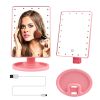 22 LED Lights Rechargeable Cosmetic Mirror 180otation Makeup Mirror Touch Control Dimmable Vanity Mirror