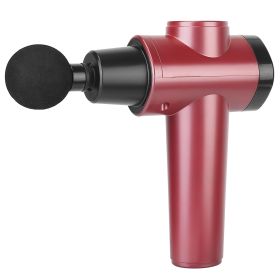 Percussion Massage Gun Digital Display Rechargeable Deep Tissue Vibration Massager Handheld Leg Body Cordless Massager w/ 4 Interchangeable Heads 20 I (Option: MassageGunRed)