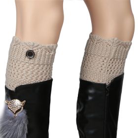 Women Winter Crochet Knit Leg Warmers (Option: GiftSockCuffsWarmerBeige)