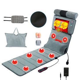 Full Body Electric Massage Mat with Heat Vibration Massage Pad Cushion Back Massage Mattress Chair Pad with Neck Massager Lumbar Pillow with 10 Vibrat (Option: MassageMatAdvanced)