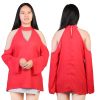 Women\'s Sexy Off The Shoulder Blouses Cold Shoulder Tops V-Neck Long Sleeve T-Shirt Solid Color Summer
