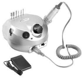 Acrylic Nail Drill Machine 25000RPM Electric Handpiece Glazing w/6 Bits Cuticle Grinder Manicure Pedicure Polishing File Kit for Nail Art (Option: NailArtDrillSilverUS)