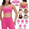 Women Strap Sport Bras Padded Strappyòop Square Neck Low Impact Bras Sexy©tness!nk Tops with Removable Pads Flat Straps for Gym Yoga Workout Run