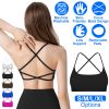 Women Cross Back Sport Bras Padded Strappyòop Open Back Low Impact Bras Sexy©tness!nk Tops with Removable Pads Thin Straps for Gym Yoga Workout