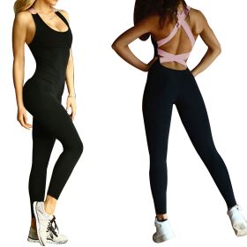 Women\'s Sports YOGA Workout Gym Fitness Jumpsuit (Option: GiftGymFitPantsPinkXXL)