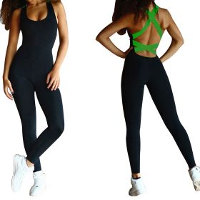 Women\'s Sports YOGA Workout Gym Fitness Jumpsuit (Option: GiftGymFitPantsGreenL)
