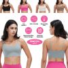 Women Strap Sport Bras Padded Strappyòop Square Neck Low Impact Bras Sexy©tness!nk Tops with Removable Pads Flat Straps for Gym Yoga Workout Run