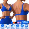 Women Deep V-Neck Sports Bras U-Shaped Back Sport Bras Padded Strappyòop Open Back Low Impact Bras Sexy©tness!nk Tops with Removable Pads for Gy
