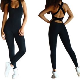 Women\'s Sports YOGA Workout Gym Fitness Jumpsuit (Option: GiftGymFitPantsBlackXXL)