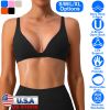Women Deep V-Neck Sports Bras U-Shaped Back Sport Bras Padded Strappyòop Open Back Low Impact Bras Sexy©tness!nk Tops with Removable Pads for Gy