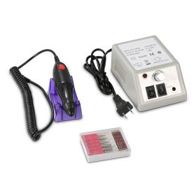 Professional Acrylic Nail Drill Machine 20000RPM Electric Handpiece w/6 Bits Cuticle Grinder Manicure Pedicure Polishing File Kit US UK Plug for Home (Option: ElectricNailDrillUS)