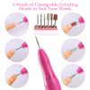 Professional Acrylic Nail Drill Machine 20000RPM Electric Handpiece w/6 Bits Cuticle Grinder Manicure Pedicure Polishing File Kit US UK Plug for Home