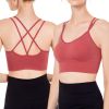 3Packs Women Cross Back Sport Bras Padded Strappyedium Support Bras Sexy©tness!nk Tops with Removable Pads for Gym Yoga Workout Running