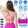 Women Cross Back Sport Bras Padded Strappyòop Open Back Low Impact Bras Sexy©tness!nk Tops with Removable Pads Thin Straps for Gym Yoga Workout