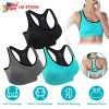 3 Packs Women Padded Sports Bras Yoga Fitness Push up Bra Female Top for Gym Running Workout Training