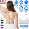 Women Cross Back Sport Bras Padded Strappyòop Open Back Low Impact Bras Sexy©tness!nk Tops with Removable Pads Thin Straps for Gym Yoga Workout