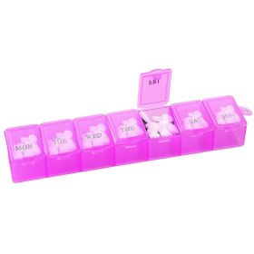 Weekly Pill Organizer 7 Day Pill Planner BPA Free Pill Box Case with 7 Compartments for Vitamins Medication Supplements (Option: DailyPillBoxPink)