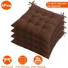 4Pcs Chair Cushion Pads Pillow 17.72x17.72x2.37in Soft Tie On Square Sitting Mats For Home Office Car Sitting Travel
