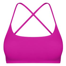 Women Cross Back Sport Bras Padded Strappyòop Open Back Low Impact Bras Sexy©tness!nk Tops with Removable Pads Thin Straps for Gym Yoga Workout (Option: BraRoseRedM)