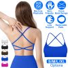 Women Cross Back Sport Bras Padded Strappyòop Open Back Low Impact Bras Sexy©tness!nk Tops with Removable Pads Thin Straps for Gym Yoga Workout