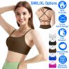 Women Cross Back Sport Bras Padded Strappyòop Open Back Low Impact Bras Sexy©tness!nk Tops with Removable Pads Thin Straps for Gym Yoga Workout
