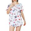 Women Summer Shirts Tops Loose Short Sleeve T Shirts Casual Floral Printed Button Shirts Blouse S-XXL