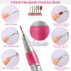 Acrylic Nail Drill Machine 25000RPM Electric Handpiece Glazing w/6 Bits Cuticle Grinder Manicure Pedicure Polishing File Kit for Nail Art