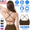 Women Cross Back Sport Bras Padded Strappyòop Open Back Low Impact Bras Sexy©tness!nk Tops with Removable Pads Thin Straps for Gym Yoga Workout