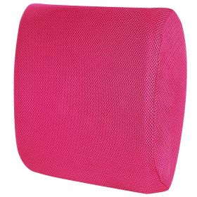 Lumbar Support Pillow Memory Foam Back Cushion with 3D Mesh Cover for Car Office Chair (Option: BackCushionHPink)