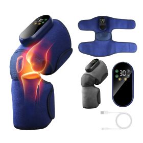 Cordless Knee Massager Heated Knee Brace Wrap Electric Knee Heating Pad with 5-Level Heating 3-Level Vibration 3-Mode & 3-Level Air Compression (Option: KneeMassagerBlue)