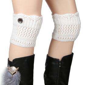 Women Winter Crochet Knit Leg Warmers (Option: GiftSockCuffsWarmerWhite)