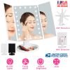 Makeup Mirror with Lights 22 LEDs Vanity with 3X/2X Magnification Touch Screen 180djustable Rotation Portable Trifold Mirror