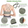 3Packs Women Cross Back Sport Bras Padded Strappyedium Support Bras Sexy©tness!nk Tops with Removable Pads for Gym Yoga Workout Running