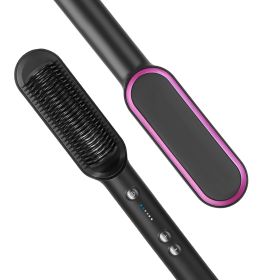 Hair Straightener Brush Electric Hair Straightener Comb Hot Comb for Women Hot Comb with 5 Heating Levels Wide Voltage Range Black (Option: ElectricHairCombUS)