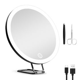 30X Magnifying Mirror With Light 3 Colors Dimmable Brightness Included Tweezer Scissor 
Travel Magnifying Makeup Mirror with Suction Cup 360djusta (Option: MagnifyingMirrorBlack)