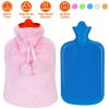2L Hot Water Bottle w/ Plush Cover Classic Natural Rubber Hot Water Bag Feet Warmer¯r Pain Relief Hot Compress Heat Therapy Warm Neck Shoulders