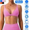Women Deep V-Neck Sports Bras U-Shaped Back Sport Bras Padded Strappyòop Open Back Low Impact Bras Sexy©tness!nk Tops with Removable Pads for Gy