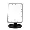 22 LED Lights Rechargeable Cosmetic Mirror 180otation Makeup Mirror Touch Control Dimmable Vanity Mirror