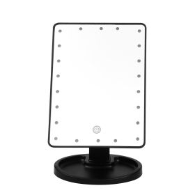 22 LED Lights Rechargeable Cosmetic Mirror 180otation Makeup Mirror Touch Control Dimmable Vanity Mirror (Option: LEDMakeupMirrorBlack)