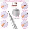 Acrylic Nail Drill Machine 25000RPM Electric Handpiece Glazing w/6 Bits Cuticle Grinder Manicure Pedicure Polishing File Kit for Nail Art