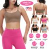 Women Strap Sport Bras Padded Strappyòop Square Neck Low Impact Bras Sexy©tness!nk Tops with Removable Pads Flat Straps for Gym Yoga Workout Run