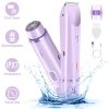 2 In 1 Bikini Trimmer for Women Dual Head Cordless Body Shaver IPX7 Waterproof Rechargeable Pubic Hair Razor Wet And Dry Use for Bikini Underarm Leg A