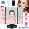 Makeup Mirror with Lights 22 LEDs Vanity with 3X/2X Magnification Touch Screen 180djustable Rotation Portable Trifold Mirror