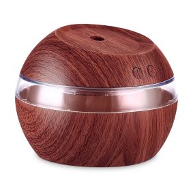 290ml Cool Mist Humidifier Ultrasonic Aroma Essential Oil Diffuser Wood Grain w/LED Light for Office Home Room Vehicle Study Yoga Spa (Option: AromaDiffuserDarkW)