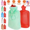 2L Hot Water Bottle w/ Plush Cover Classic Natural Rubber Hot Water Bag Feet Warmer¯r Pain Relief Hot Compress Heat Therapy Warm Neck Shoulders