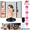 Makeup Mirror with Lights 22 LEDs Vanity with 3X/2X Magnification Touch Screen 180djustable Rotation Portable Trifold Mirror
