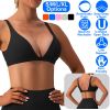 Women Deep V-Neck Sports Bras U-Shaped Back Sport Bras Padded Strappyòop Open Back Low Impact Bras Sexy©tness!nk Tops with Removable Pads for Gy