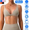 Women Deep V-Neck Sports Bras U-Shaped Back Sport Bras Padded Strappyòop Open Back Low Impact Bras Sexy©tness!nk Tops with Removable Pads for Gy